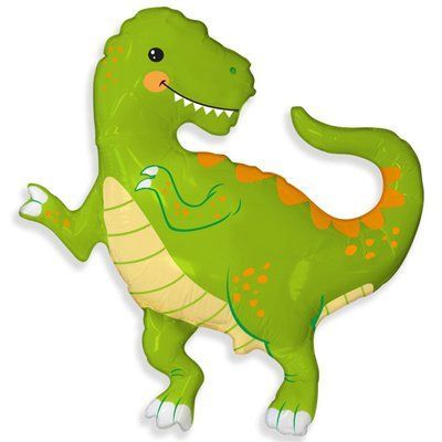 Тиранозавр/динозавр фольгований з гелієм, салатовий (baby) baby-dino фото