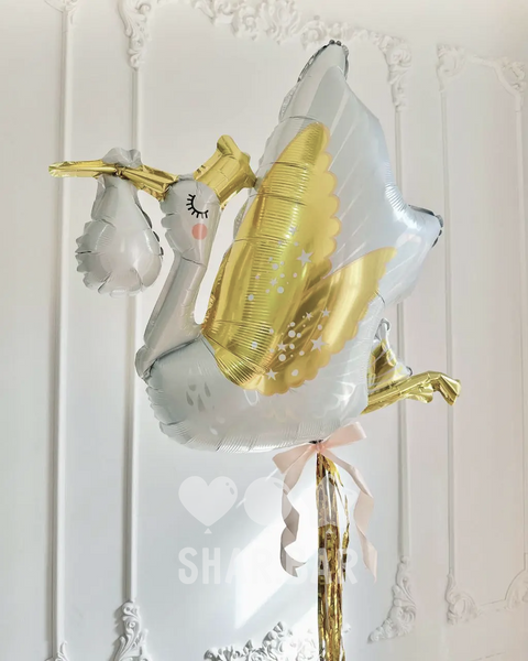 Лелека (на виписку), фольгована фігура з гелієм stork фото