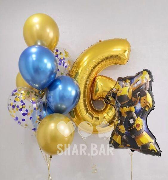 Бамблбі, фігура фольгована з гелієм, Трансфомери bumblebee фото