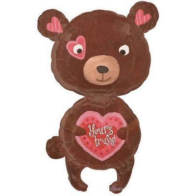 Ведмедик з сердечком, фігура фольгована з гелієм bear_heart фото
