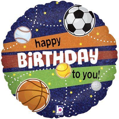 Спортивне "Happy birthday", кулька фольгована з гелім sport_balls фото