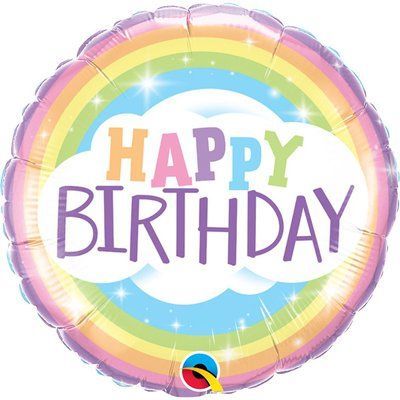 Кулька фольгована "Веселка і хмаринка Happy Birthday", з гелієм Happy Birthday15 фото