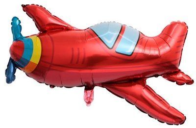 Червоний літак, фігура фольгована з гелієм red_airplane фото