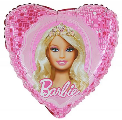 Барбі, серце фольговане з гелієм Barbie_2 фото