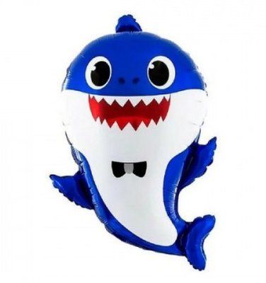 Baby Shark &ndash; синя акула, фігура фольгована з гелієм babyshark_blue фото