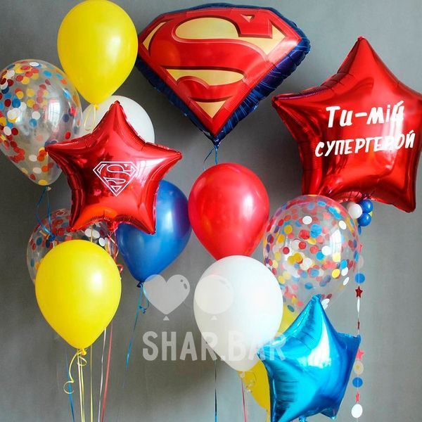Емблема Супермена, фольгована фігура з гелієм superman фото