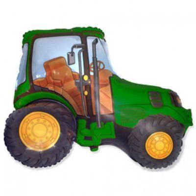 Зелений трактор, фольгована фігура з гелієм Green_tractor фото