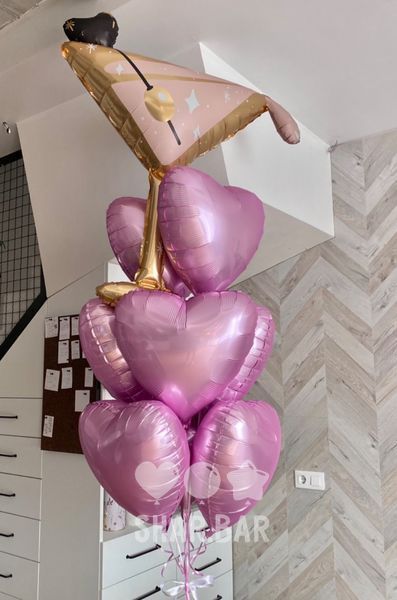 Рожеве серце (сатинове) фольговане з гелієм, 45 см heart_pink фото