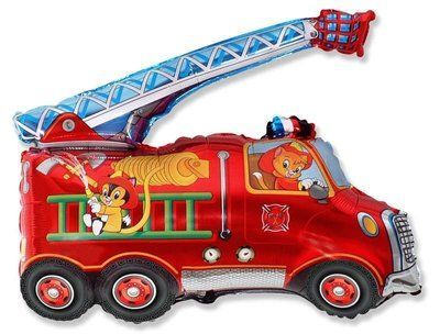 Пожежний автомобіль, фігура фольгована з гелієм 264 фото