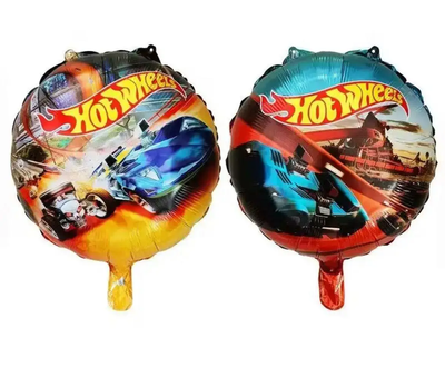 Кулька кругла фольгована &ldquo;Hot Wheels&rdquo;, з гелієм Happy Birthday92 фото