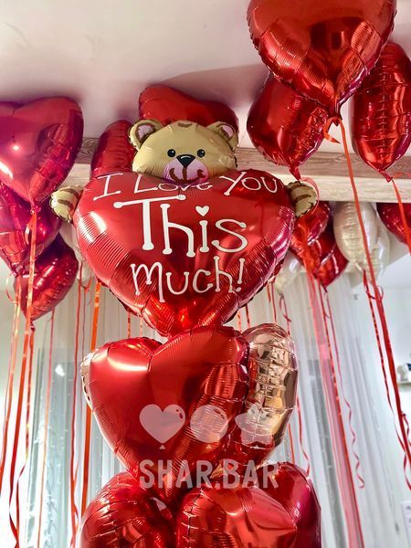 Велике серце з ведмедиком, фігура з гелієм love-bear фото