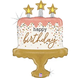 Тортик золотий, фігура фольгована з гелієм cake_gold фото 1