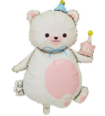 Ведмедик айворі в ковпаку, фігура з гелієм teddybear_5 фото