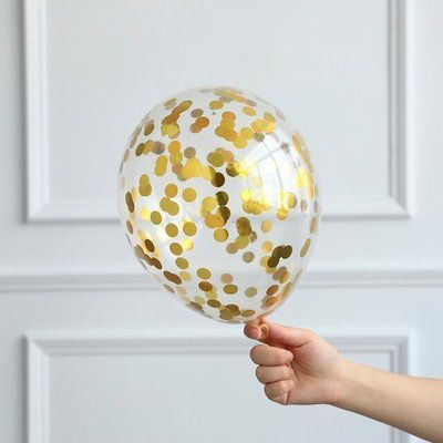 Кулька прозора з конфеті золоті "кружечки" gold_circle фото