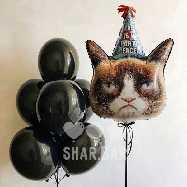 Похмурий кіт, фігура фольгована з гелієм grumpy_cat фото