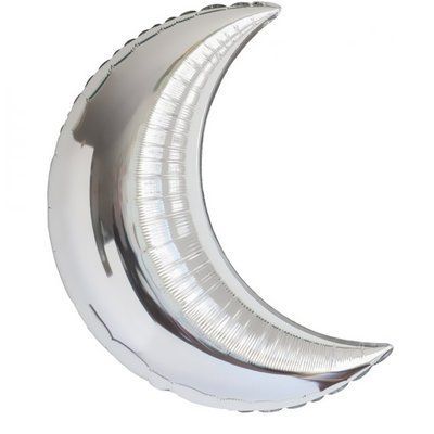Місяць срібний, фольгована фігура з гелієм moon_silver фото