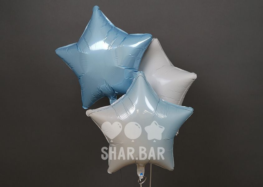 Блакитна зірка (омбре) фольгована з гелієм, 45 см star_ombre_blue фото