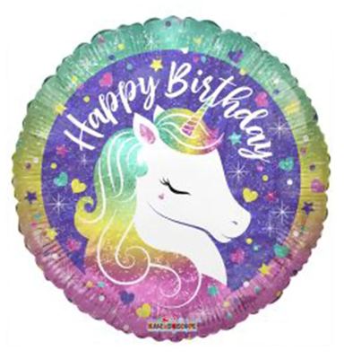 Коло Happy Birthday з єдинорогом, гелій unic_9 фото