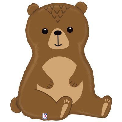 Коричневий ведмедик, фігура фольгована з гелієм 95 фото