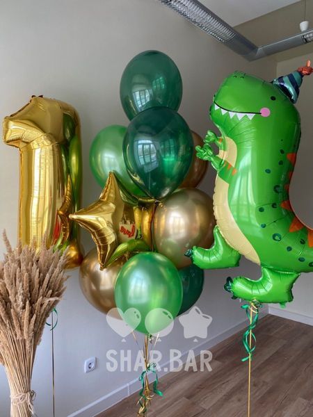 Динозавр T-REX, фольгована фігура з гелієм dino_17 фото