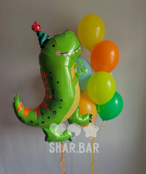 Динозавр T-REX, фольгована фігура з гелієм dino_17 фото