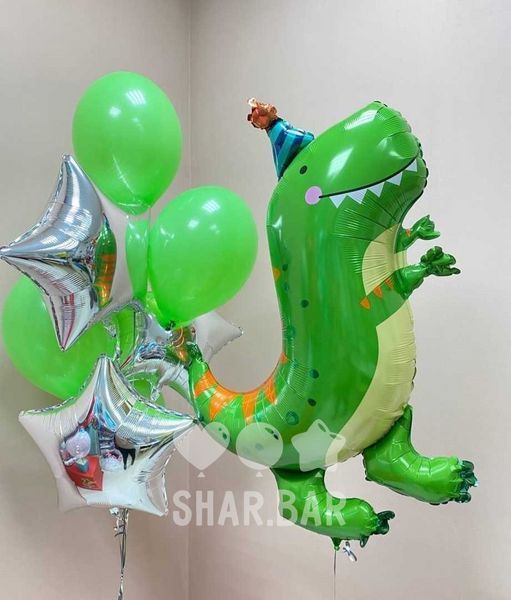 Динозавр T-REX, фольгована фігура з гелієм dino_17 фото