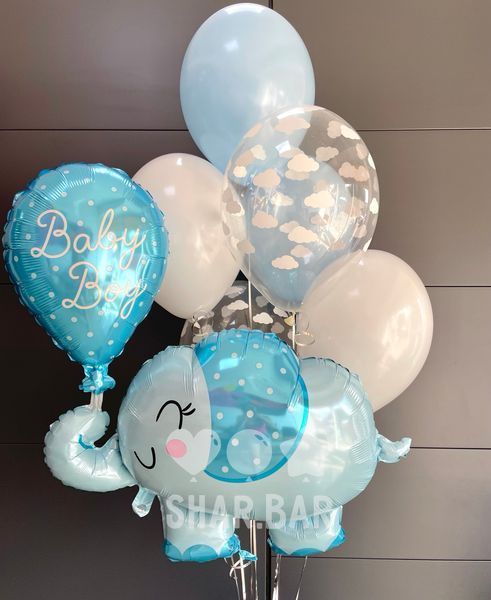 Слоник Baby Boy, фігура фольгована з гелієм на виписку elephant_boy фото